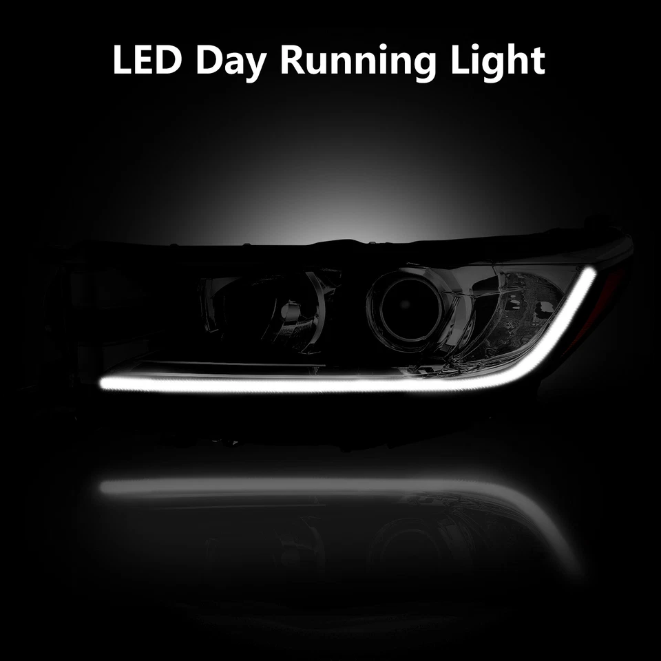 LED DRL Headlights For 2017 2018 2019 Toyota Highlander Black Housing Pair LH+RH Foto 4 de 4