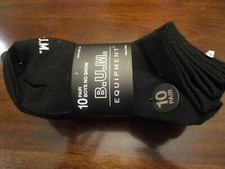 B.U.M EQUIPMENT 10-PACK BOY'S BLACK NO-SHOW SOCKS SIZE 3-9 NEW