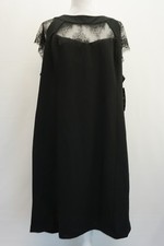 Sangria Womens Dress Plus Size Sleeveless V Neck Lace Yoke Sheath Black 22W $99