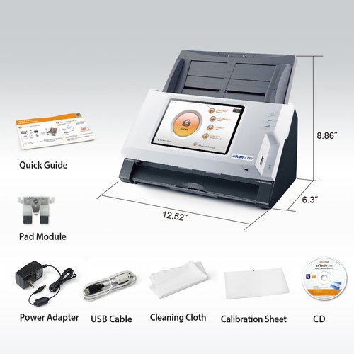 Plustek eScan A150, Duplex Wireless Network Document Scanner with 7" Touchscreen - Picture 9 of 9