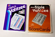 Vintage Triple Yahtzee and Deluxe Triple Yahtzee Score Pads in Original Boxes