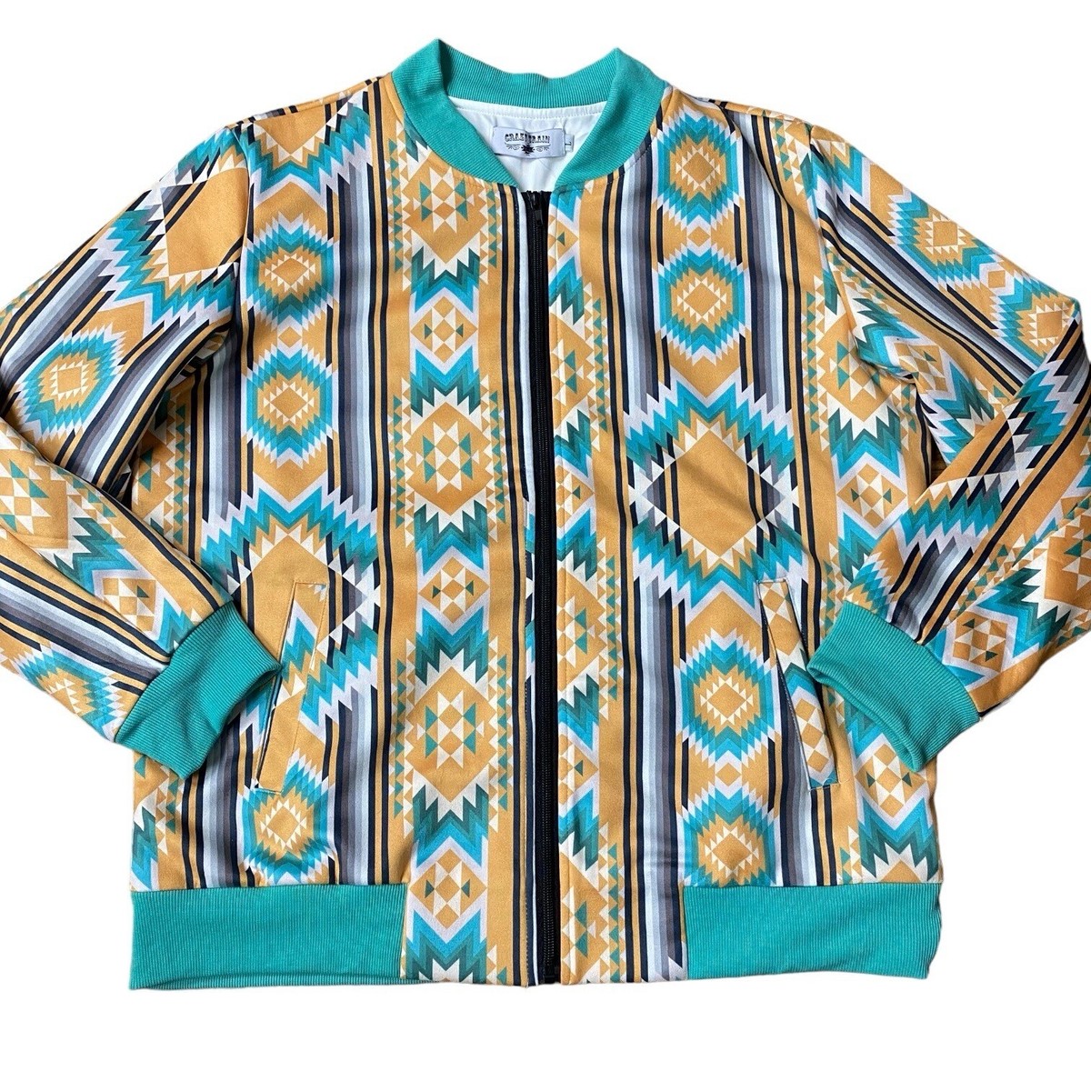 Crazy Train Jacket Women's L Western Southwest Aztec Printed Boho