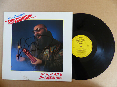 SUPERCHARGE Albie Donnelly signed Autogramm signiert BAD, MAD Vinyl Schallplatte