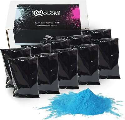 Chameleon Colors - Holi Powder Gender Reveal – Blue Blackout 10 Pack ...