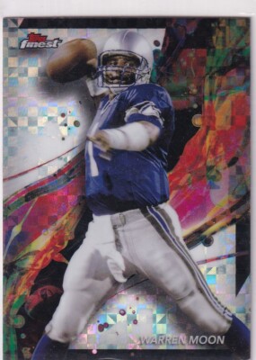 2024 Topps NFL Football Finest No. 30 Warren Moon Silver Checkerboard Refractor