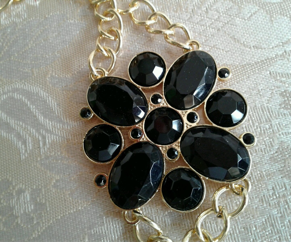 Black and Gold Chain Belt with Floral Accents Floral Chain Belt - Etsy main image 3