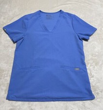 Figs Scrub Top Womens Size Medium Casma Blue Three-Pocket FW1100