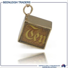 Yellow Gold TEN SHILLING NOTE CHARM English Hallmarked Genuine 9ct 9k Gold