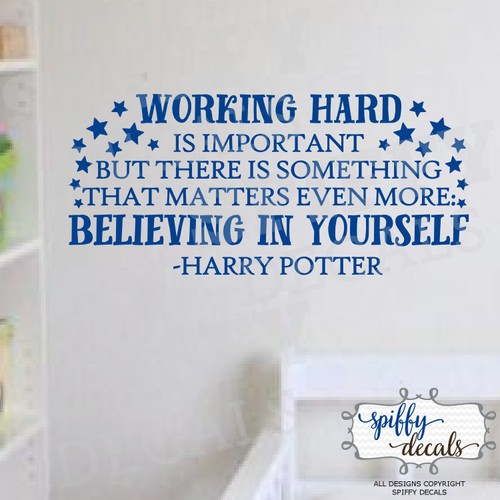 Harry Potter Working Hard Vinyl Wall Decal Decor Quote Believing In Yourself - Picture 2 of 6
