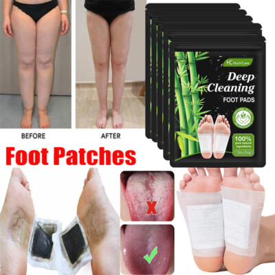 200 Stück Bamboo Detox Foot Patches Pads Body Toxins Feet Deep Cleansing Natural