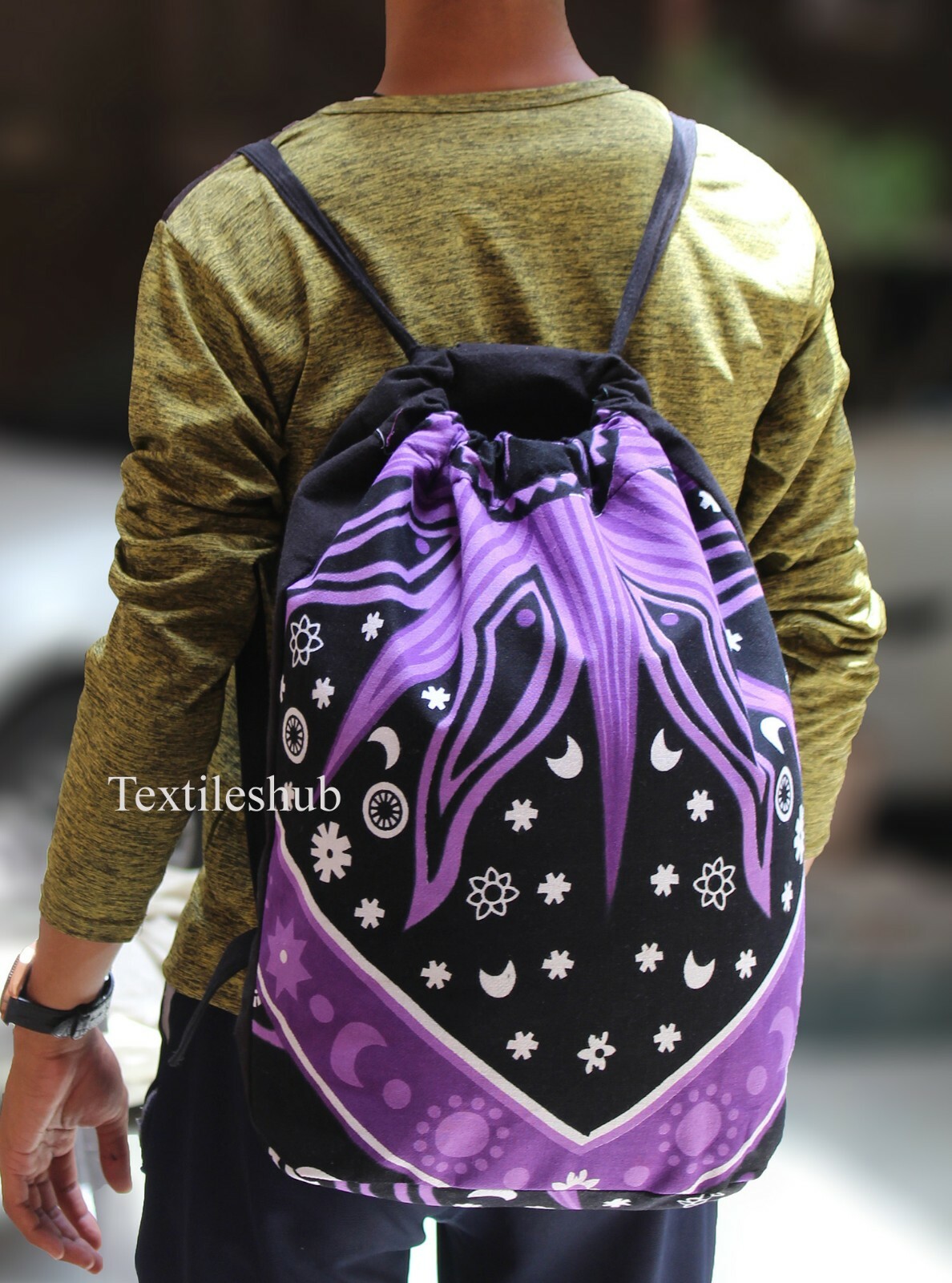 Indian Mandala Cotton Backpack Unisex Adjustable Straps for Men & Women-image