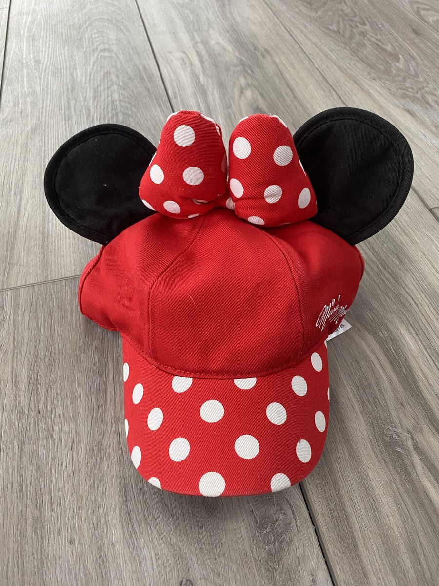 Disney Minnie Mouse Polka Dot Baseball Hat Cap Bow W/ Ears  display picture 2