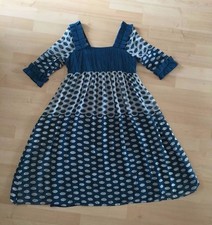 100% silk polka dot blue women's dress