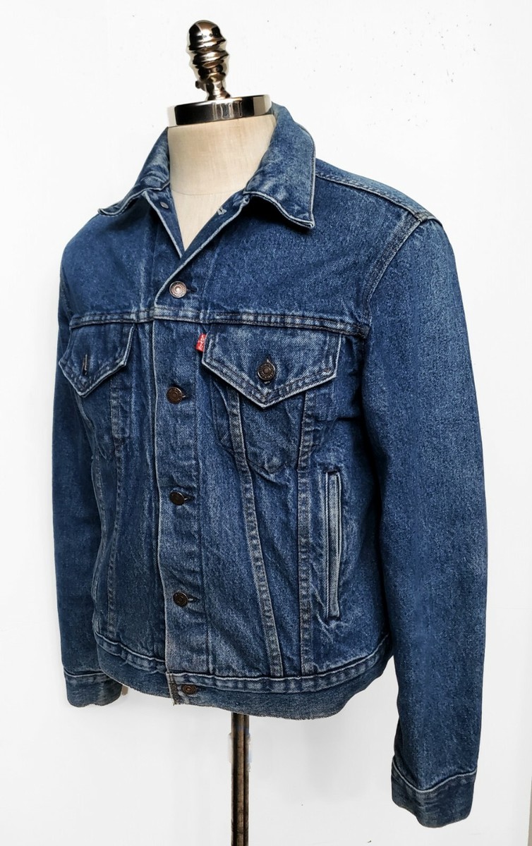 VTG Levi's Denim Trucker Jacket Custom Embroidered Made In USA