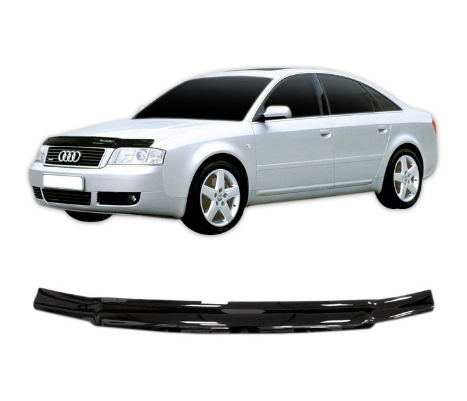 Bra capot deflecteur Audi A6 C5 protection nez de voiture cuir noir