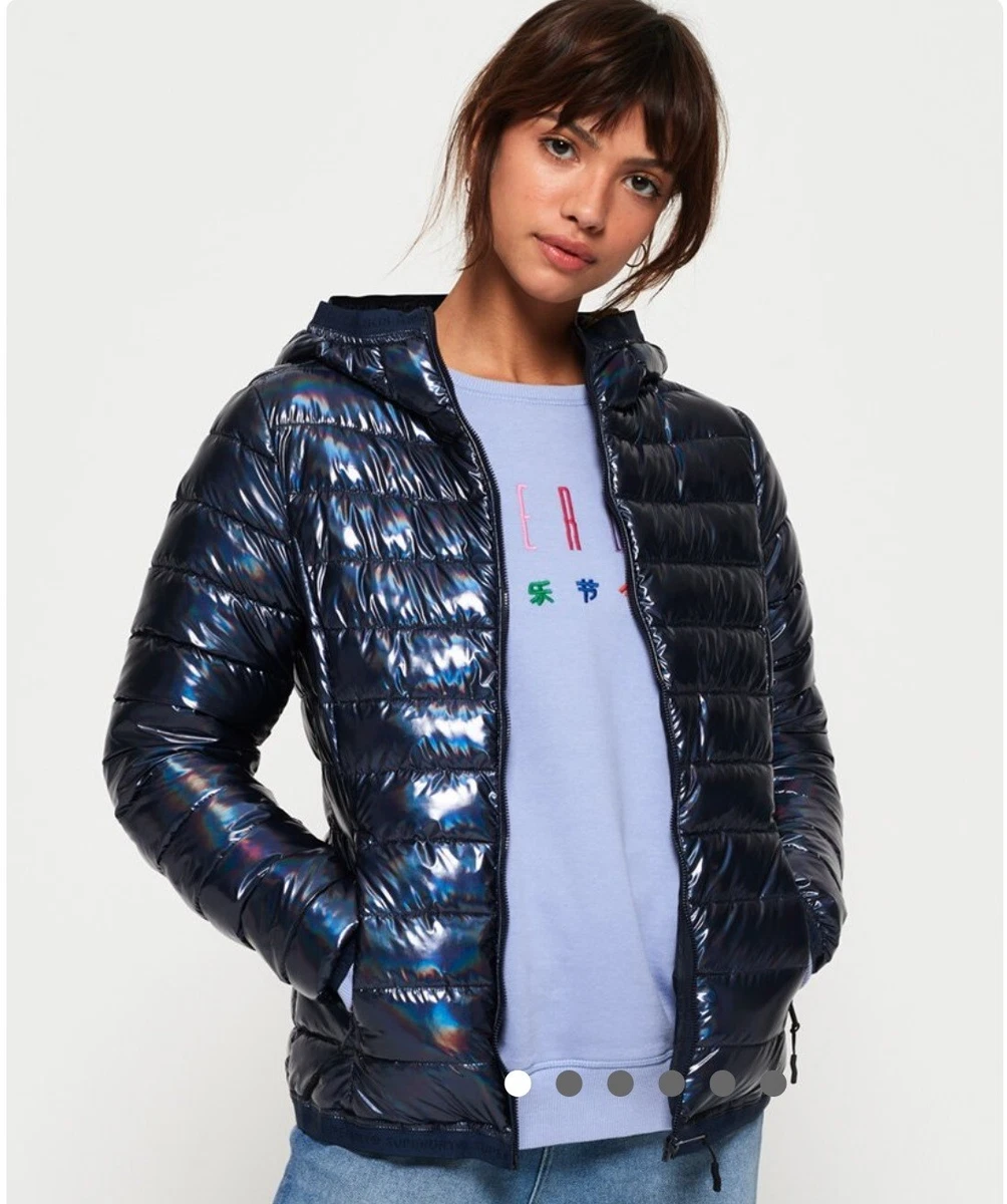 Womens navy top padded coats