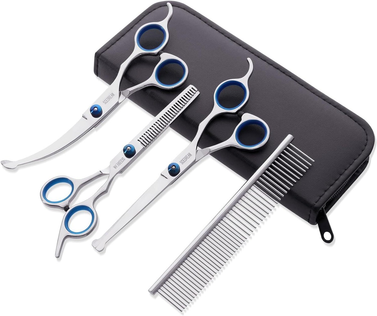 In Dog Grooming Scissors Set With Round Tips And Stainless Steel Blades
