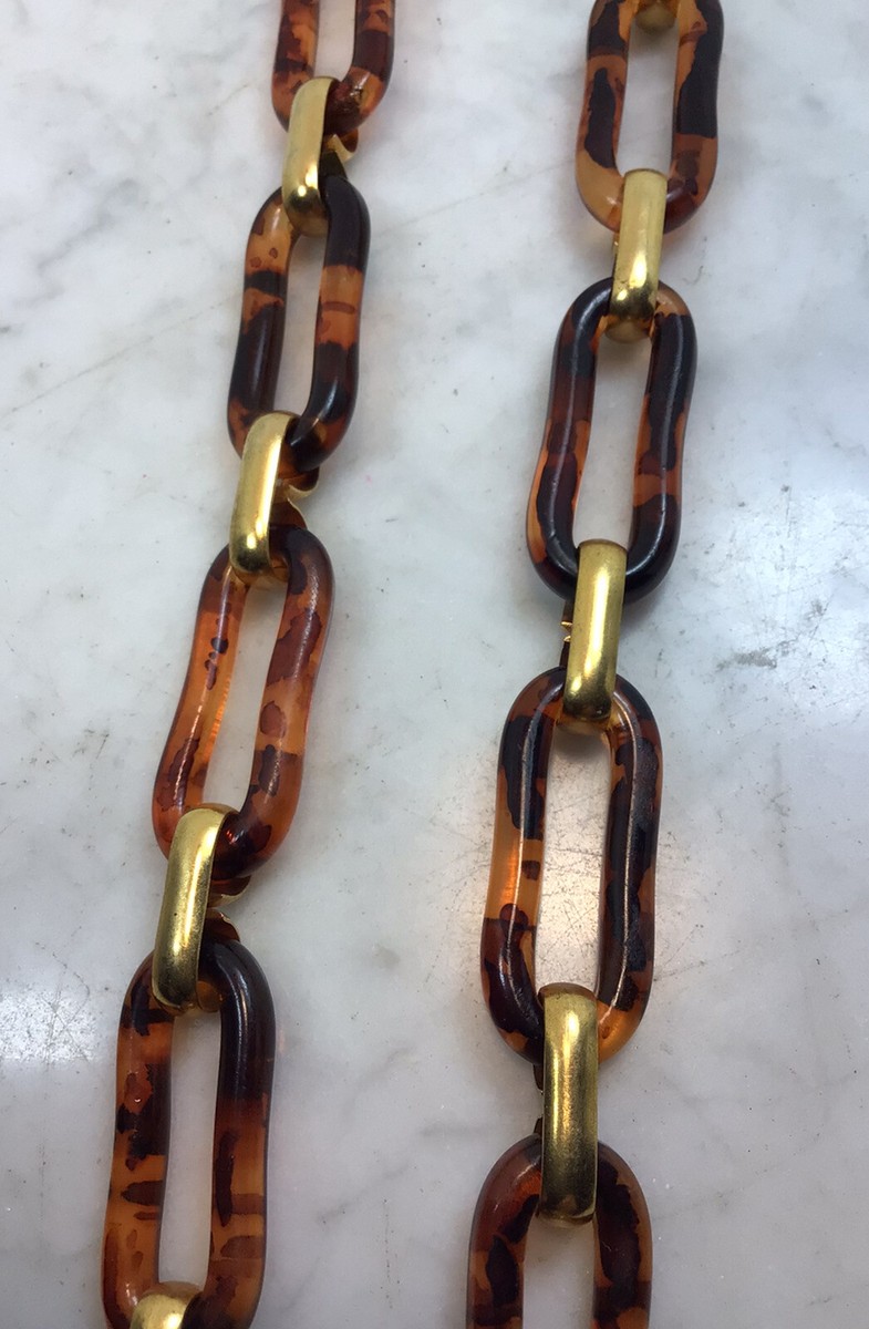 アクセサリー Vintage Yves Saint Laurent PlateNacklece Vintage YSL YVES SAINT LAURENT Gold Tone Faux Tortoise