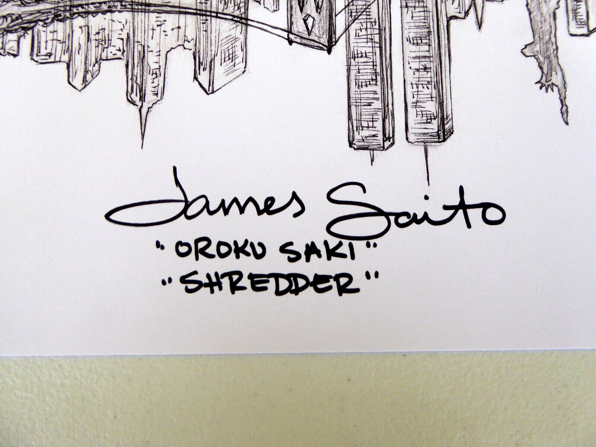 James Saito Signed 18x24 Art Print, Shredder, 1990 TMNT, Ninja