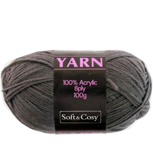 SOFT & COZY 100g Knitting Yarn 8 Ply Acrylic Crochet Craft Wool Balls 8ply - Picture 10 of 58