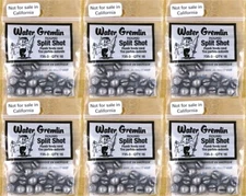 (6) Packs Water Gremlin Round Split Shot Sinkers 735-3 #8D2C Brand New