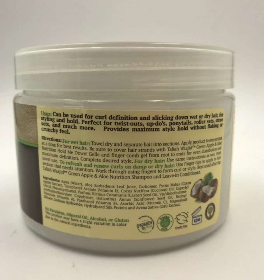 TALIAH WAAJID GREEN APPLE & ALOE NUTRITION HOLD ME DOWN & GELLE 12 oz - Image 2 of 3