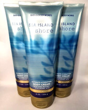 BATH AND BODY WORKS SEA ISLAND SHORE BODY CREAM 8 FL OZ SET OF 3 