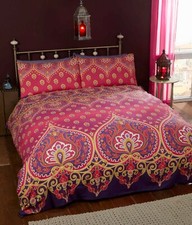 Ethnic, Indian, Elephant, Floral Paisley Print Duvet Quilt Cover Set