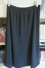 MARK HEISTER Black Heavy Wt. SILK Short Flared Skirt, Elastic Waist. Silk Lined