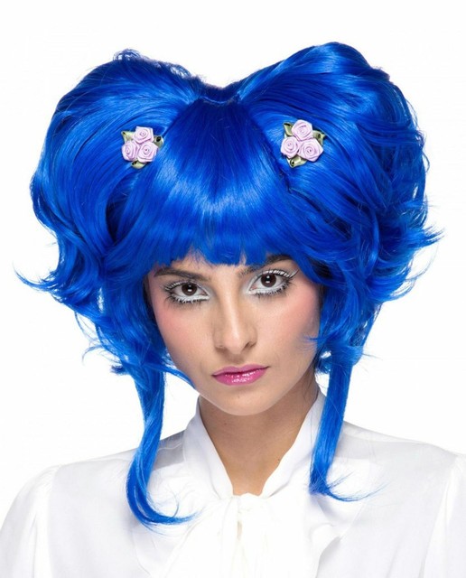 blue high quality wig