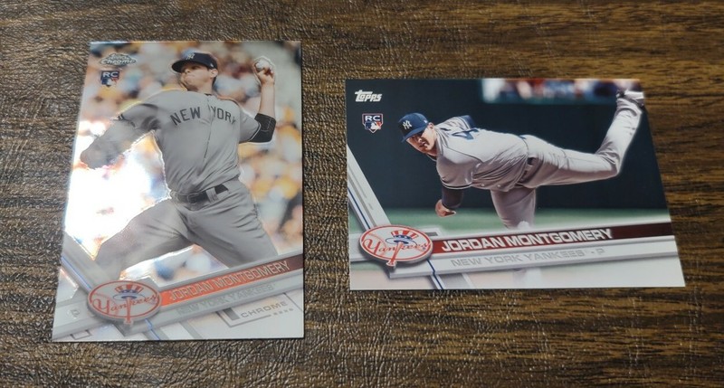 Jordan Montgomery 2017 Topps Rookie Card Lot (2) - Update, Chrome YANKEES 