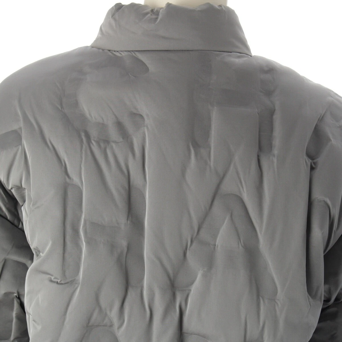 Piumino CHANEL nylon nero nastro logo blouson capospalla grigio chiaro 36