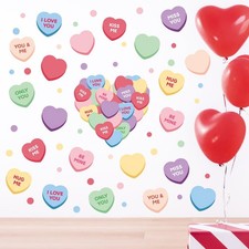 Valentines Day Wall Decals Stickers, Colorful Cute Love Hearts Polka Dots Kid...