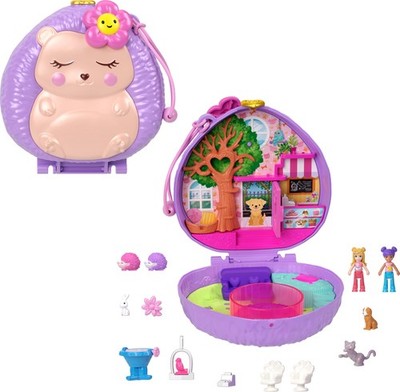 Polly Pocket Playset with 2 Micro Dolls & 12 Accessories, Straw-Beary Patch