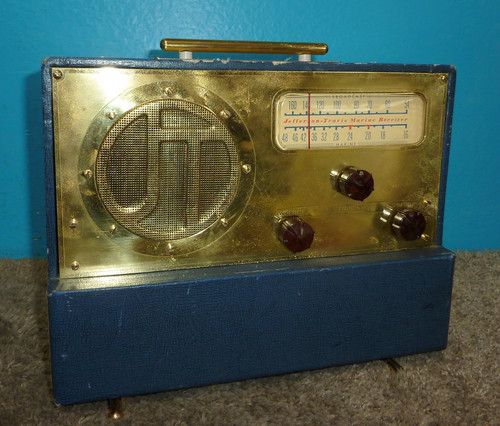 Jefferson Travis MR3 AM Broadcast Marine Tube Receiver Brass Faceplate
