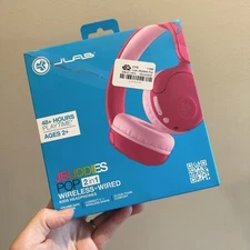 New JLab JBuddies POP 2 in 1 Wireless Bluetooth Wired Kids On-Ear Headphones