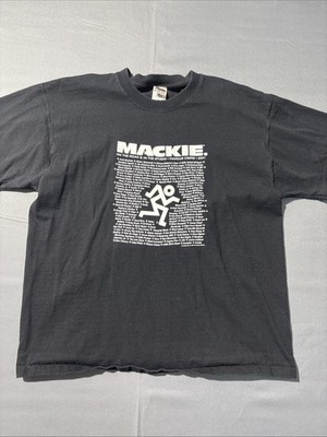 Vintage Mackie Running Man 2001 On The Road & In The Studio Famous Users Size XL
