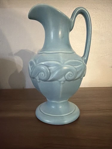 Redwing 8-3/8" Pitcher Vase #1081 Blue c.1940s