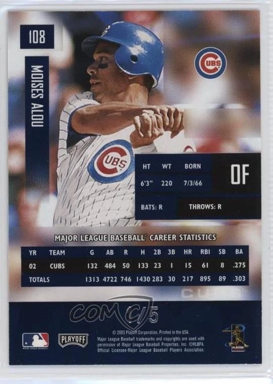 2003 Playoff Prestige National Convention /5 Moises Alou #108 - Image 2 of 2