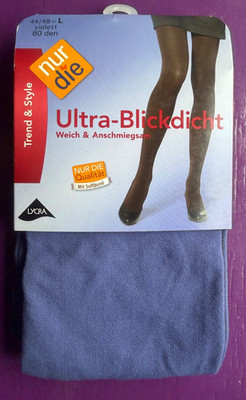 NUR DIE Ultra Blickdicht Opaque Tights Blue Soft Warm 80 Den New&Unopened