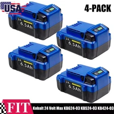 4-Pack 6.5Ah Battery For Kobalt 24 Volt Max Lithium KB624-03 KB524-03 KB424-03