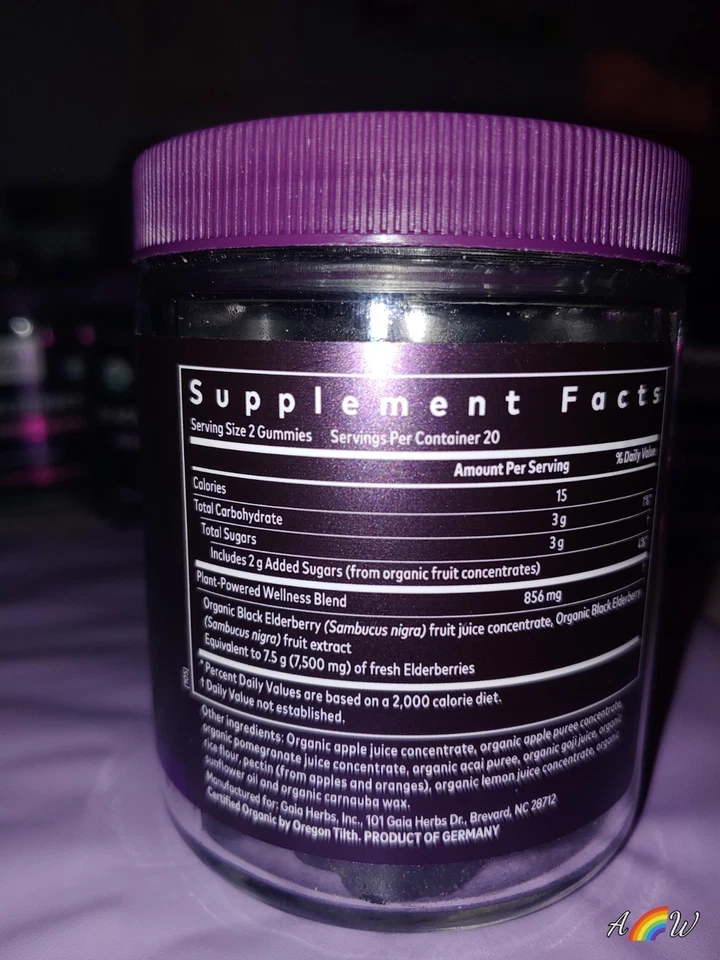 Gomitas Gaia Herbs 2pk saúco adulto 40ct veganas BB 26/08-08/27 NUEVO EN CAJA Foto 2 de 2