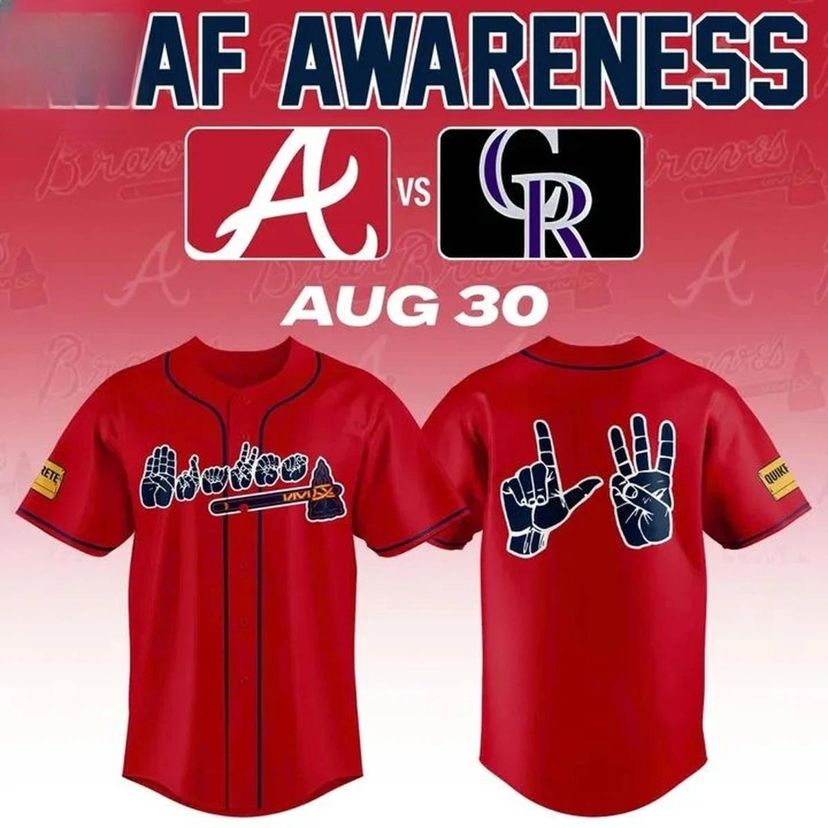 Braves Deaf Awareness Night 2026 Baseball Jersey