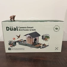 KUIKEO AI Dual-Lens Bird Feeder with Camera & Bird Bath Combo WiFi HD Video NEW