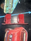 Vintage Pair of Metal Toy Gas Pump Shell Red Matchbox Tootsie?