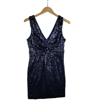 NWT Lulus Womens Sequin Sheath Dress Size Medium Blue