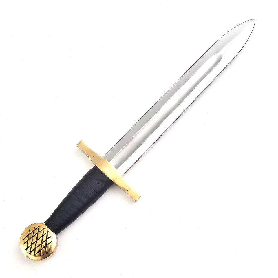 19-Inch Carbon Steel Viking Dagger Short Sword Full Tang Double Edge - Image 3 of 4