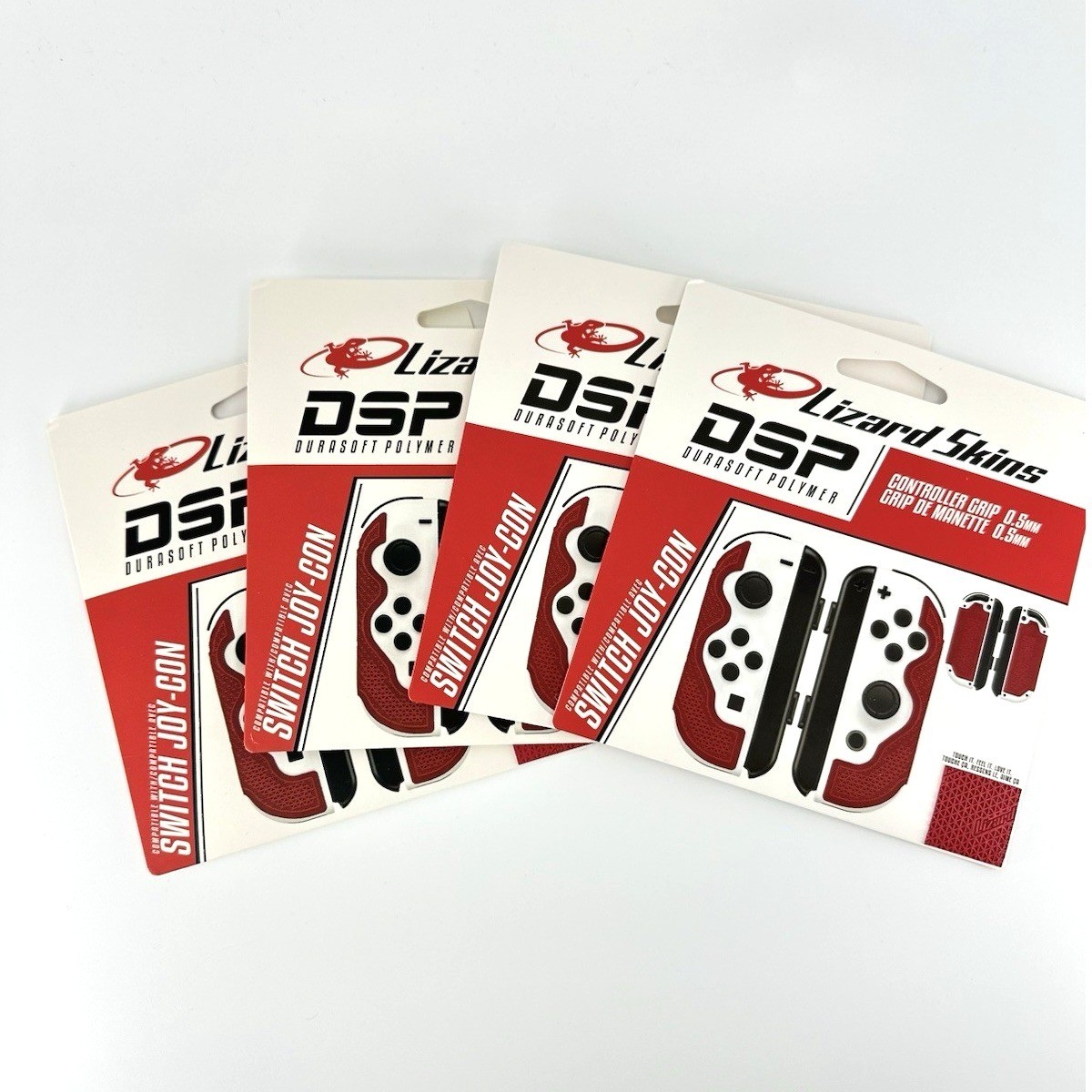 4 Pack Lizard Skins Switch Joy-Con DSP Controller Grip 0.5mm Crimson Red