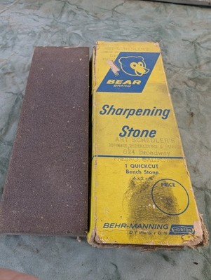 Bear Sharpening Stone 6''X2''X3/4'' Quick Cut Behr- Manning NORTON