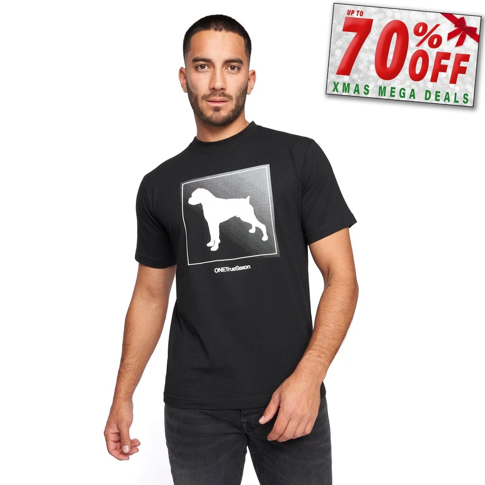 One True Saxon Braice Mens Casual Designer Graphic T-Shirt Black